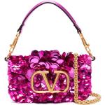 Bolsos rosas de plástico de moda con logo Valentino Garavani con lentejuelas para mujer 