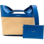 Bolsos azules de paja de moda con logo Alexander McQueen para mujer 