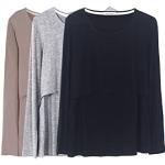 Camisetas premamá grises tallas grandes manga larga talla XXL para mujer 