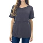 Camisetas premamá grises manga corta talla XL para mujer 