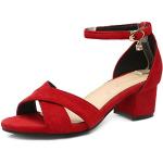 Sandalias rojas con plataforma talla 34 para mujer 