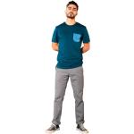 Camisetas deportivas orgánicas azules de algodón rebajadas manga corta transpirables monocromáticas talla M de materiales sostenibles para hombre 