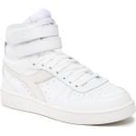 Zapatillas blancas de cuero de baloncesto rebajadas floreadas Diadora para mujer 