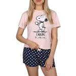 Snoopy Peanuts Pijama de niña Rosa y Azul Marino, Pijama de Manga Corta 11 años