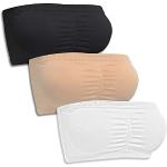 SODACODA ® 3-Pack - Seamless padded bandeau bra Boob Tube Strapless stretchy with removable Padding (Mix, XL)