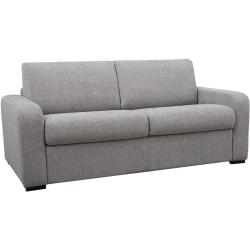 Sofá cama de 3 plazas de tela tipo italiano gris BEVIS - Colchón de 18 cm