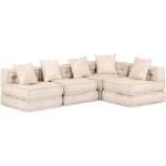 Sofá cama de 4 plazas de tela beige Vida XL 249398