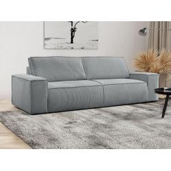 Sofá cama de 4 plazas de terciopelo de canalé gris claro AMELIA de PASCAL MORABITO