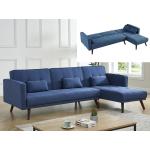 Sofá cama modular CALOBRA tapizado de tela - azul pato