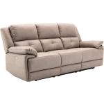 Sofá de 3 plazas relax eléctrico de tela gris arenoso DOLENE