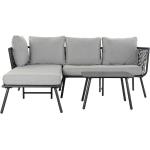 Sofá de jardín de cuerda de aluminio y poliéster 192 x 163 x 86 cm (negro) - DKD HOME DECOR