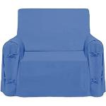 Fundas azules de algodón para sillón Soleil d'ocre 