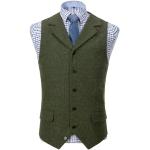 Chalecos verdes de tweed de traje rebajados formales con rayas talla XL para hombre 