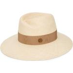 Sombreros beige de paja de paja  con logo Maison Michel para mujer 
