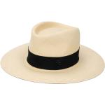 Sombreros beige de paja de paja  con logo Maison Michel talla L para mujer 