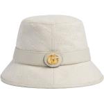 Sombreros blancos de lona con logo Gucci talla L para hombre 