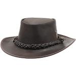 Sombreros marrones de cuero de disfraces vintage talla L para mujer 