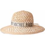 Sombreros marrones de rafia con logo Maison Michel talla L para mujer 