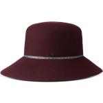 Sombreros rojos de fieltro con logo Maison Michel para mujer 