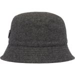 Sombreros grises de lana para la lluvia con logo Prada para hombre 