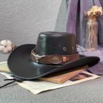 Sombreros marrones de cuero talla 58 vintage Talla Única para mujer 