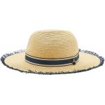 Sombreros beige de paja rebajados Tommy Hilfiger Sport para mujer 