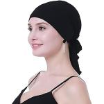 Turbantes negros de piel transpirables de punto Talla Única para mujer 