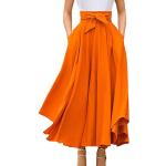 Faldas naranja de poliester de tablas  de verano tallas grandes lavable a mano vintage con volantes talla XXL para mujer 