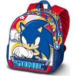 Mochilas escolares azules rebajadas Sonic con ruedas acolchadas infantiles 