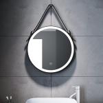 SIRHONA Espejo de baño con iluminación LED antivaho y enchufe para  maquinilla de afeitar Espejo blanco
