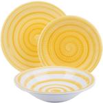 Vajillas amarillas de cerámica aptas para lavavajillas Excelsa 20 cm de diámetro en pack de 18 piezas 