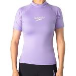 Speedo Camiseta de natación de Manga Corta con Protección Solar UPF 50+ para muje Camiseta de protección UV,Caramelo Duro/Blanco,S