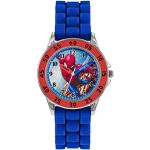 Relojes azules de silicona de pulsera Spiderman redondos Cuarzo infantiles 