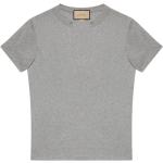 Camisetas grises de algodón de cuello redondo manga corta con cuello redondo de punto Gucci para hombre 