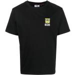 Camisetas negras de algodón de manga corta Bob Esponja manga corta con cuello redondo con logo Gcds para hombre 