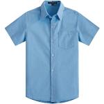 Camisas azules de algodón de manga corta infantiles lavable a mano 8 años 
