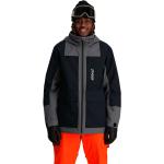 Chaquetas grises de poliester de snowboard rebajadas con capucha Spyder talla XL de materiales sostenibles para hombre 
