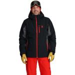 Chaquetas negras de poliester de esquí tallas grandes con capucha Spyder talla XXL de materiales sostenibles para hombre 