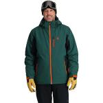 Chaquetas verdes de poliester de esquí tallas grandes con capucha Spyder talla L de materiales sostenibles para hombre 