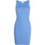 Vestidos cortos azules de viscosa rebajados mini sin mangas con escote cuadrado de punto Michael Kors para mujer 