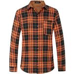 Camisas marrones de algodón de traje  de otoño manga larga informales a cuadros Sslr talla XL para hombre 