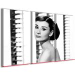 Stampe su Tela, Audrey Hepburn II-Cuadros modernos de 3 paneles ya enmarcados, Madera lona, Listo para colgar, 90x60cm