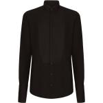 Camisas negras de algodón de manga larga manga larga con cuello alto Dolce & Gabbana para hombre 