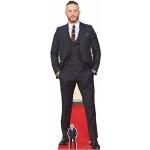 STAR CUTOUTS Tom Hardy Smart Suit y Corte de Pelo con Escritorio Mini Recorte de cartón, Multicolor, 175 cm 6ft Tall