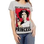 Star Wars Camiseta para Mujer Princesa Leia Gris Medium