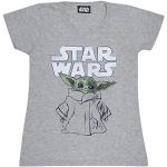 Camisetas grises de licra de algodón  Star Wars Yoda Baby Yoda para navidad talla XL para mujer 