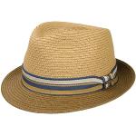 Sombreros marrones de paja de paja  de primavera tallas grandes talla 63 con rayas Stetson talla XXL para mujer 
