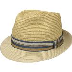 Sombreros beige de paja de paja  talla 57 con rayas Stetson para mujer 