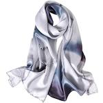 Pañuelos grises de seda de seda  formales floreados para mujer 