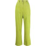 Pantalones verdes de algodón de pana rebajados informales para mujer 